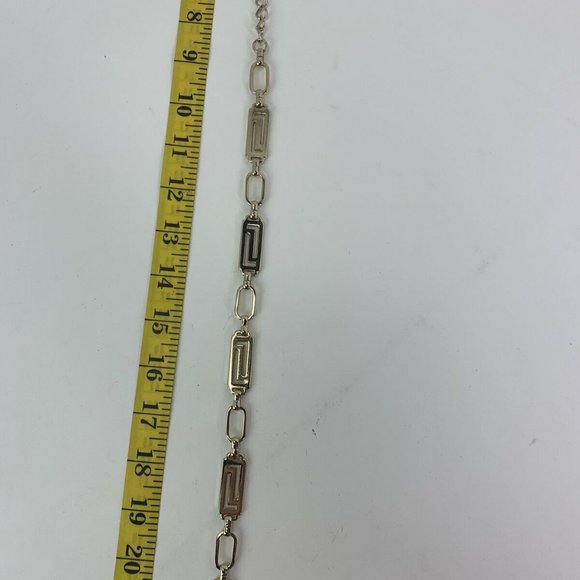 Gold Tone Chain Link Belt Open Work Rectangular - Picture 6 of 8